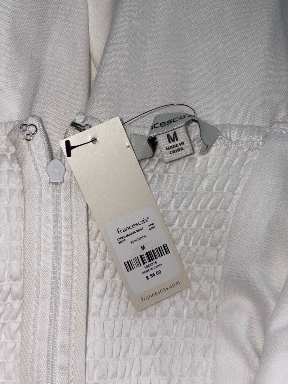 Francesca's White Textured Strap Dress - Picture 3 of 3